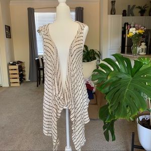 NWOT Hooded Sleeveless Knitted Open Front Cardigan